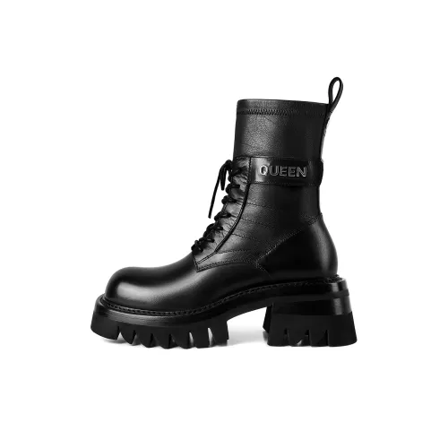 HAOYASENNU Короткие ботинки Martin 6 см женские черные