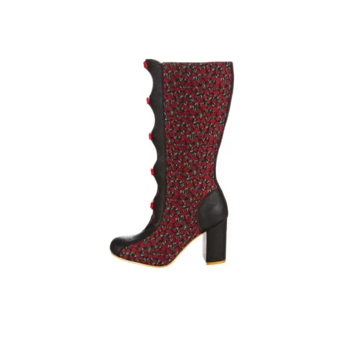 IRREGULAR CHOICE Высокие сапоги до колена, черно-красные, женские