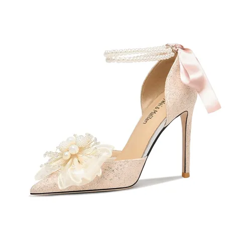 Lily Wei Узкий каблук Высокие каблуки 10 см Женские Розовое шампанское