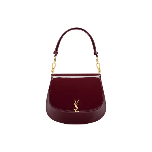 SAINT LAURENT Лакированная кожа Сумка через плечо Женская Темно-бордовый