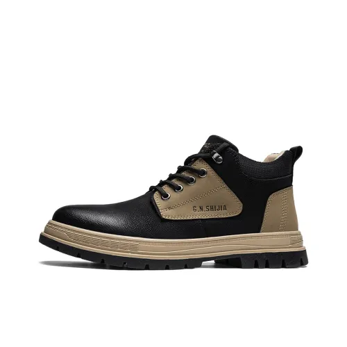 G.N.SHIJIA Короткий Мартин Boot 4CM Мужской Черный