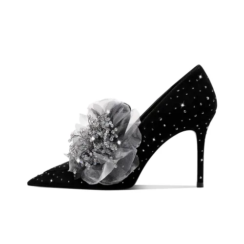 Hoov Узкий каблук Высокие каблуки 9 см Женские Призрачный Черный