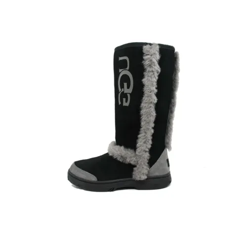 UGG Sunburst Высокие Теплоизоляционные Противоскользящие Снежные Ботинки Женские Черные