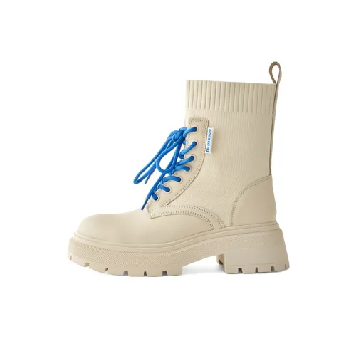 Talitaqoom Неон Miss Collection Короткий Martin Boot 6 см Женские Экрю