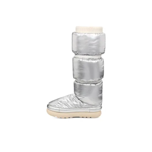 UGG Высокие сапоги до колена, металлический серебряный, женские