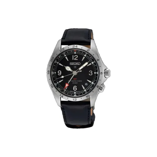 Коллекция SEIKO PROSPEX Автоматический Механический Механизм Кожаный Ремешок Часы 39,45 мм Мужские Часы Черный Циферблат