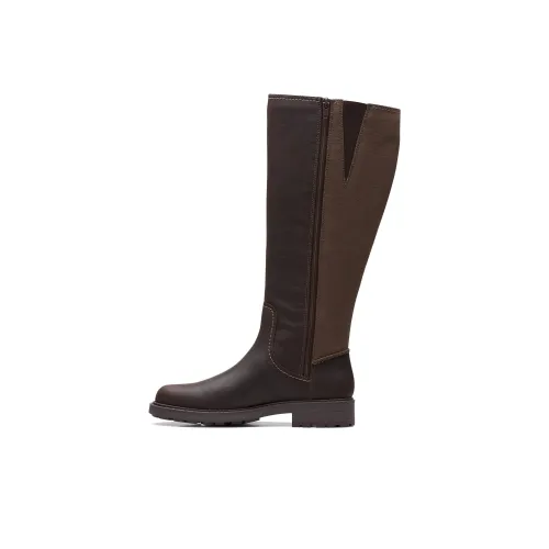 Clarks Opal Светящиеся сапоги на высокий каблук Женские Коричневые