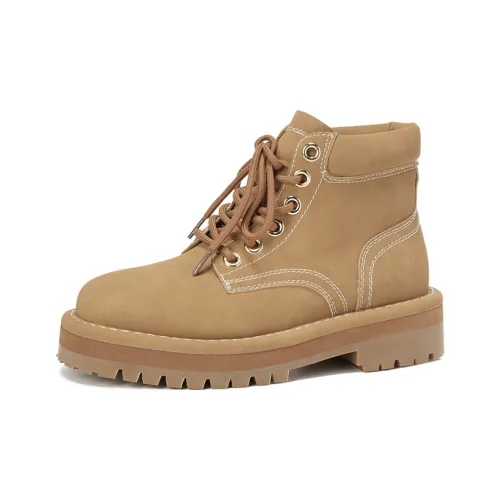 Zubumei Короткий Мартин Ботинок 5CM Женский Желтый