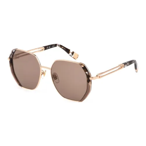 Furla Нерегулярная форма Солнцезащитные очки Женские Медный Золотой
