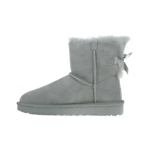 UGG Mini Bailey Bow II Термостойкие Короткие Снежные Ботинки Женские Серые