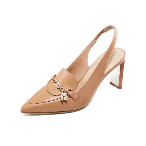 HARSON Песочные часы Высокие каблуки 8 см Женские Светло-коричневый