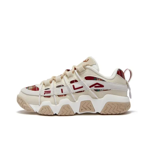 FILA FUSION Buster Пухлые туфли Износостойкие И Легкий Низкий Топ Винтажные баскетбольные кроссовки Женские Бежевый