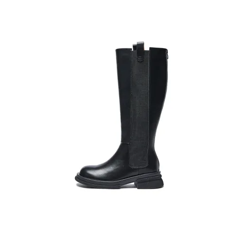 LAORENTOU Колено Высокие сапоги 4CM Женские Черный