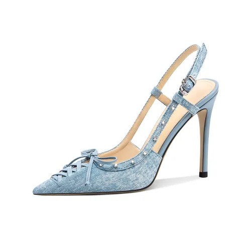 Lily Wei Голубая Луна Долина Высокие каблуки Женские Джинсовый синий