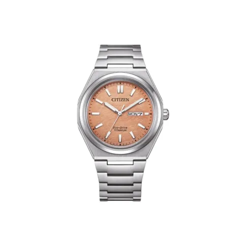 CITIZEN Светильник Кварцевый механизм Мужские часы 39,5 мм Оранжевый