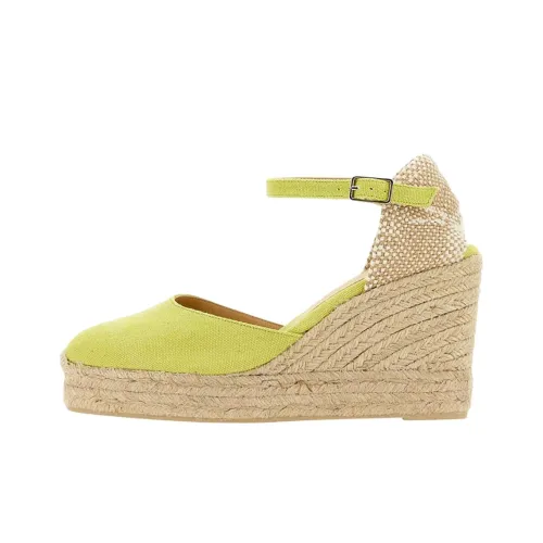Castañer Клин-каблук Высокие каблуки Женские Желтый Зеленый