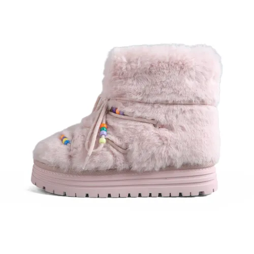 DOLIN COLLECTION Короткий Утолщенный And Флис Линейка Дофаминовая одежда QQ Шоу Искусственный мех Хлопок Ботинки Женские