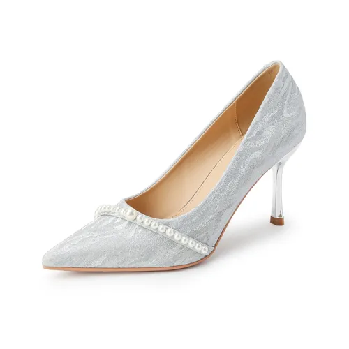 Zubumei Узкий каблук Высокие каблуки 8 см Женские Серебряный