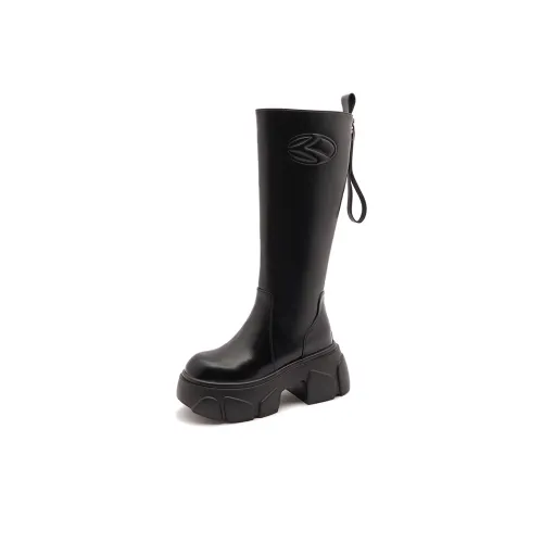 Milan Love Song Высокие сапоги до колена 8 см женские черные