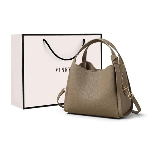 VINEY Коровья кожа Сумка Сумка через плечо Сумка через плечо Сумка-ведро Стандартная Женская Слоновая серый