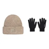 Коричневая шляпа + черные перчатки