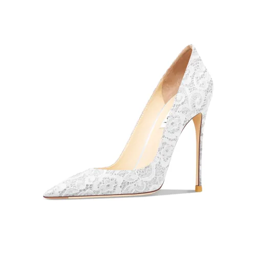 Suyymakk Обувь без подкладки Узкий каблук Высокие каблуки Ультравысокие Женские Белые