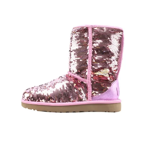 UGG CLASSIC SHORT Термическое Покрытие Устойчивое к Износу Crew Сноубутсы Женские Розовый