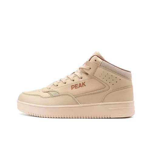 PEAK Classic Heritage Покрытие Устойчивое к истиранию Поддержка Высокий Топ Скейтборд Кроссовки Мужские Бежевые