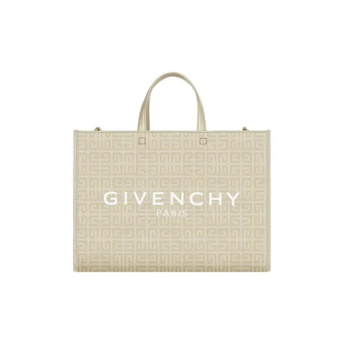 GIVENCHY Покрытый холст Тоут Сумка Сумка для покупок Сумка через плечо Сумка среднего размера Женская Натуральный Бежевый