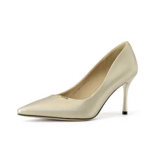 GEMEIQ Узкий каблук высокий каблук 6 см женский шампанское