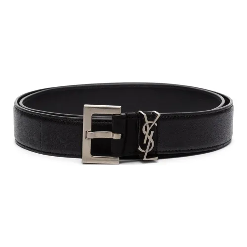 SAINT LAURENT Кожаные ремни Мужской Черный Ширина 3 см