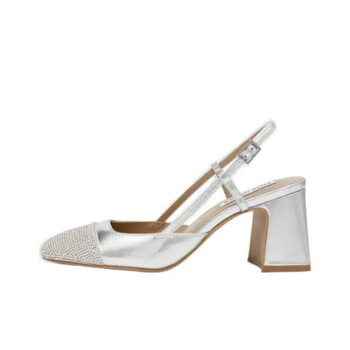 STEVE MADDEN Грубый каблук Высокие каблуки 7 см Женские Серебряные