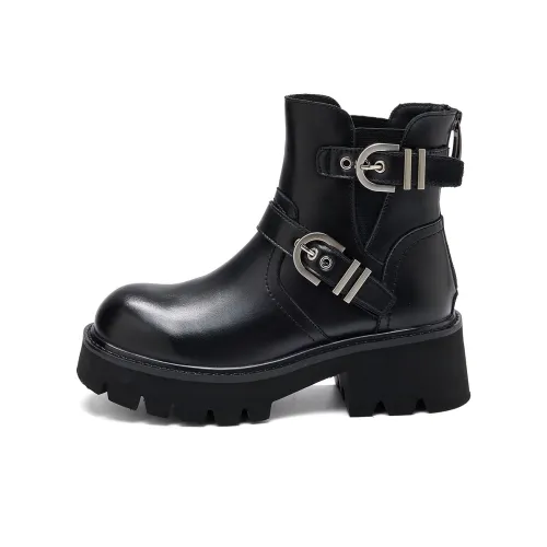 BAIJIHONG Короткий ботинок Martin 6 см женский черный