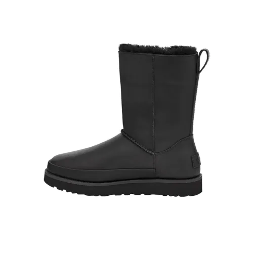 UGG Классический Zip Короткий Термический Водонепроницаемый Устойчивый к Износу Противоскользящий Покрытие Crew Сноубутсы Женские Черный