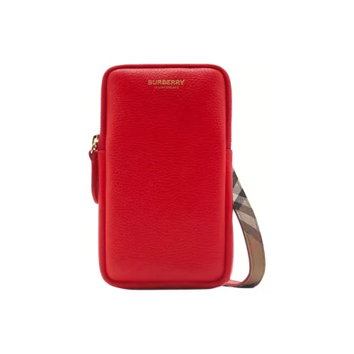 Burberry Рельефная Телячья Кожа Чехол для телефона Женский Ярко-красный