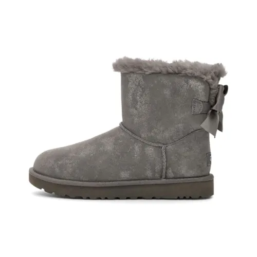 UGG Bailey Bow Glimmer Короткие Снежные Ботинки Женские Угольный Серый