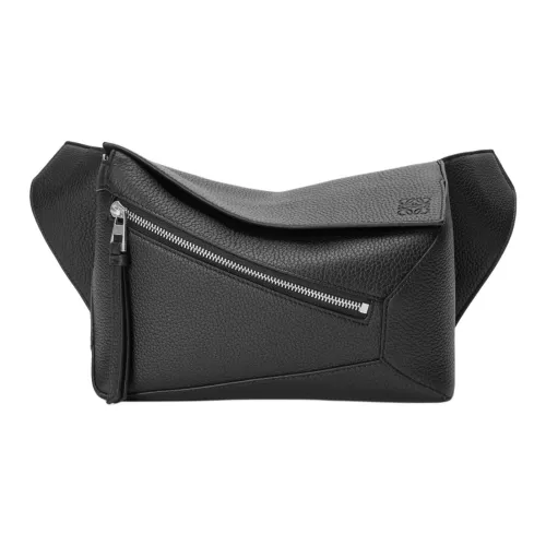 LOEWE Пазл с рельефом телячья кожа бананка маленький мужской черный