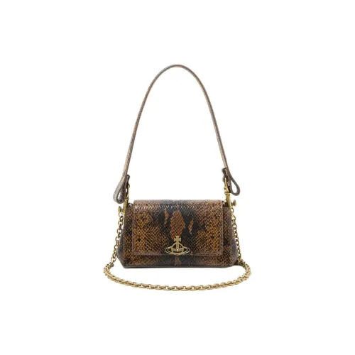 Vivienne Westwood Hazel Козья кожа Сумка через плечо Маленькая Женская Коричневая