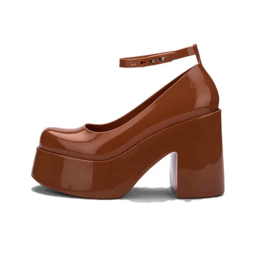 MELISSA Кукла Каблук Грубый каблук Высокие каблуки 11 см Женские Коричневый