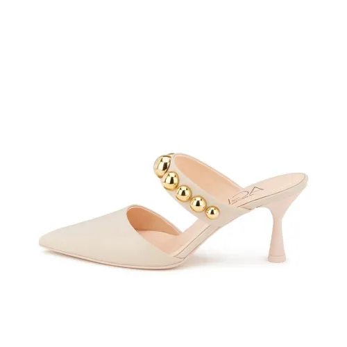 AGL Узкий каблук Домашние тапочки 8 см Женские Светлый Умбра