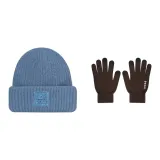 Синий кепка + кофейная перчатка