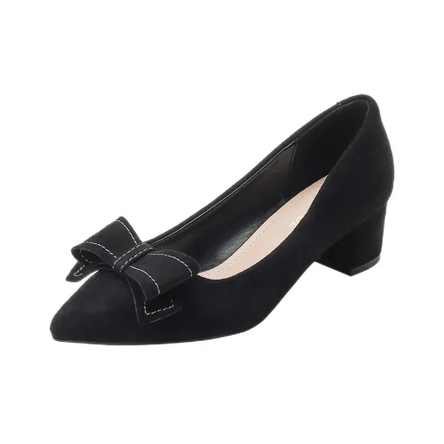 Pounise Грубый каблук Высокие каблуки 3 7 см Женские Черный