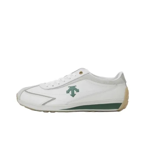 DESCENTE Cron Racer Slip-resistant Abrasion-resistant Low Top Casual Shoes Unisex White Green DESCENTE Cron Racer Противоскользящий Устойчивый к истиранию Низкий Топ Повседневная Обувь Унисекс Белый Зеленый