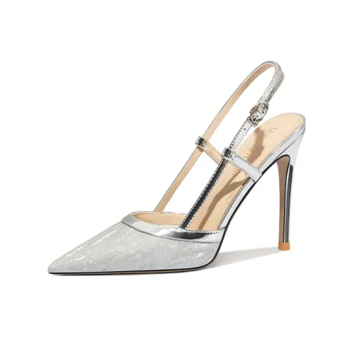 Lily Wei Узкий каблук Высокие каблуки 10 см Женские Серебряный