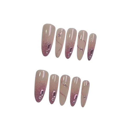 LIANJING [Мягкий Evening Прохладный ветер] Pure Градиентный Holographic Instagram Лак для ногтей False Nail Премиум Осветляющий 30MM Овал