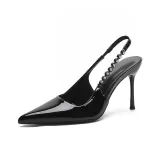 Верх из черной кожи