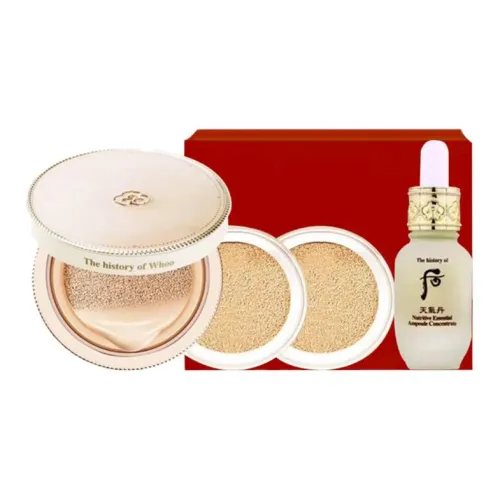 The History Of Whoo Люкс стиль Золотой Королева Наборы для макияжа Осветляющий Тон кожи Полный комплект + 2 запасных набора + 8 мл шприц