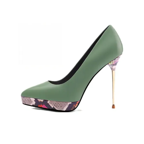 SHUDAIER Узкий каблук Высокие каблуки 12 см Женские Светло-зеленый
