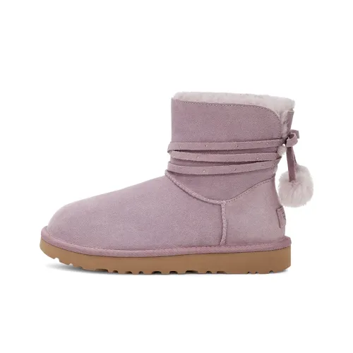 UGG Мини Bailey Bow Pom Термостойкий Короткий Снегокат Женские Розовый Фиолетовый
