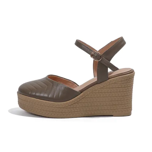 Mulinsen Клин-каблук Высокие каблуки 8,5 см Женские Хаки